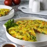 A slice taken out of the Potato Omelette.