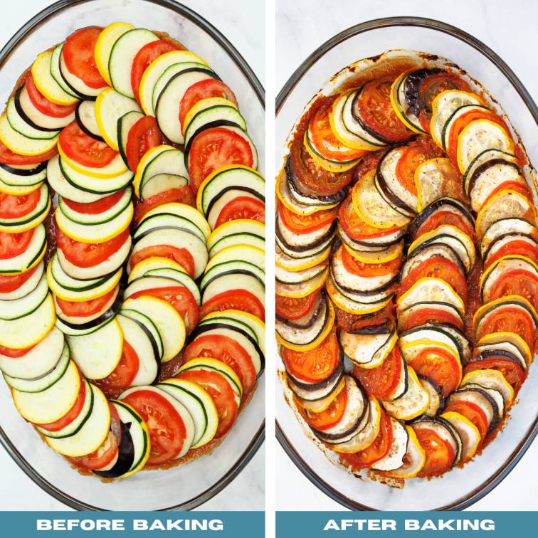 Disney Ratatouille Before Baking and After Baking.