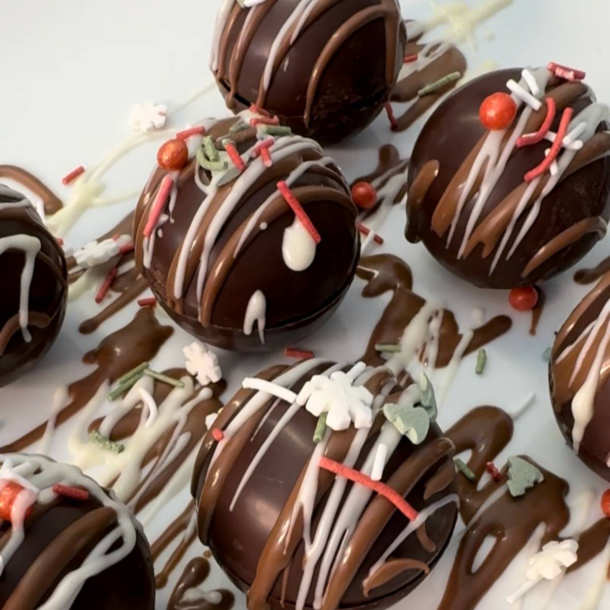 Mini Chocolate Bombs for the Holidays.