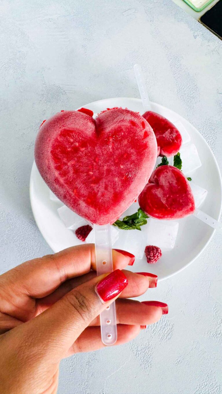 Creamy Raspberry Popsicles