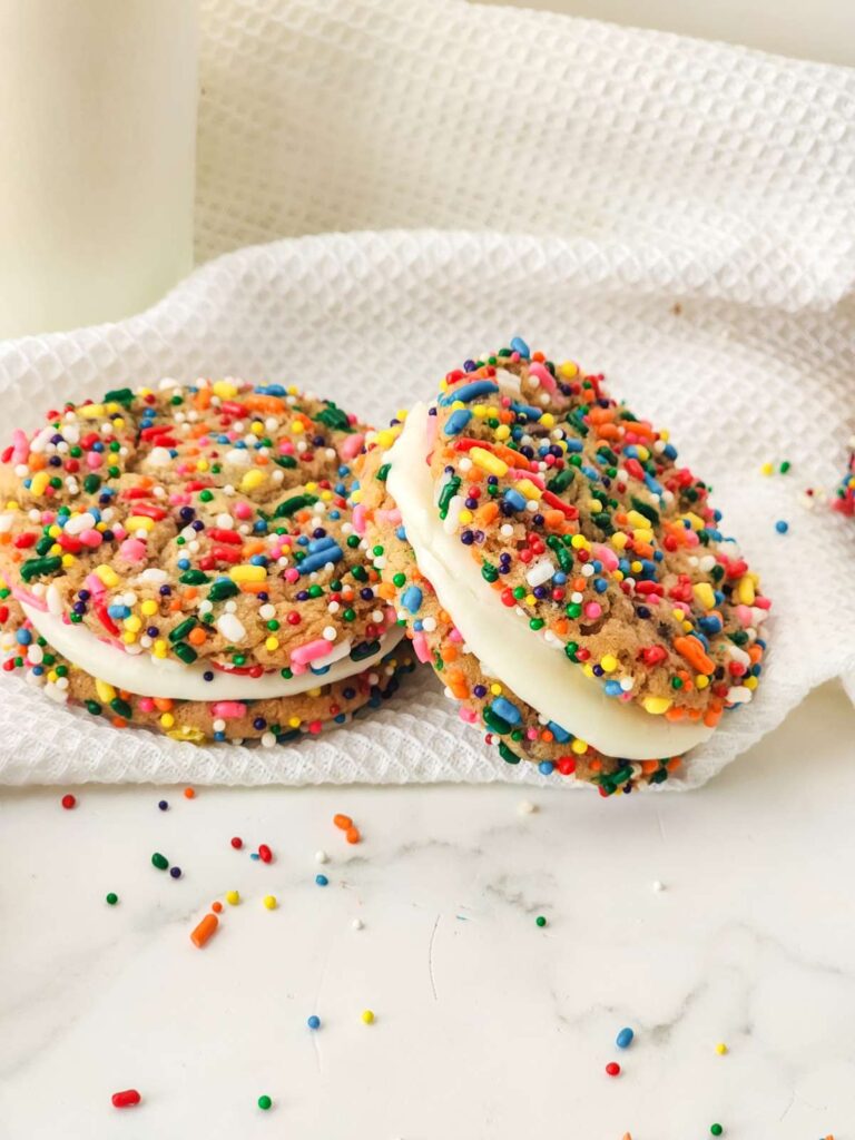 5 Ingredients Funfetti Cookie Sandwiches - Keesha's Kitchen