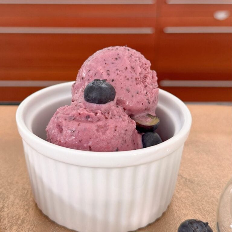 Easy Homemade Blueberry Banana Frozen Yogurt