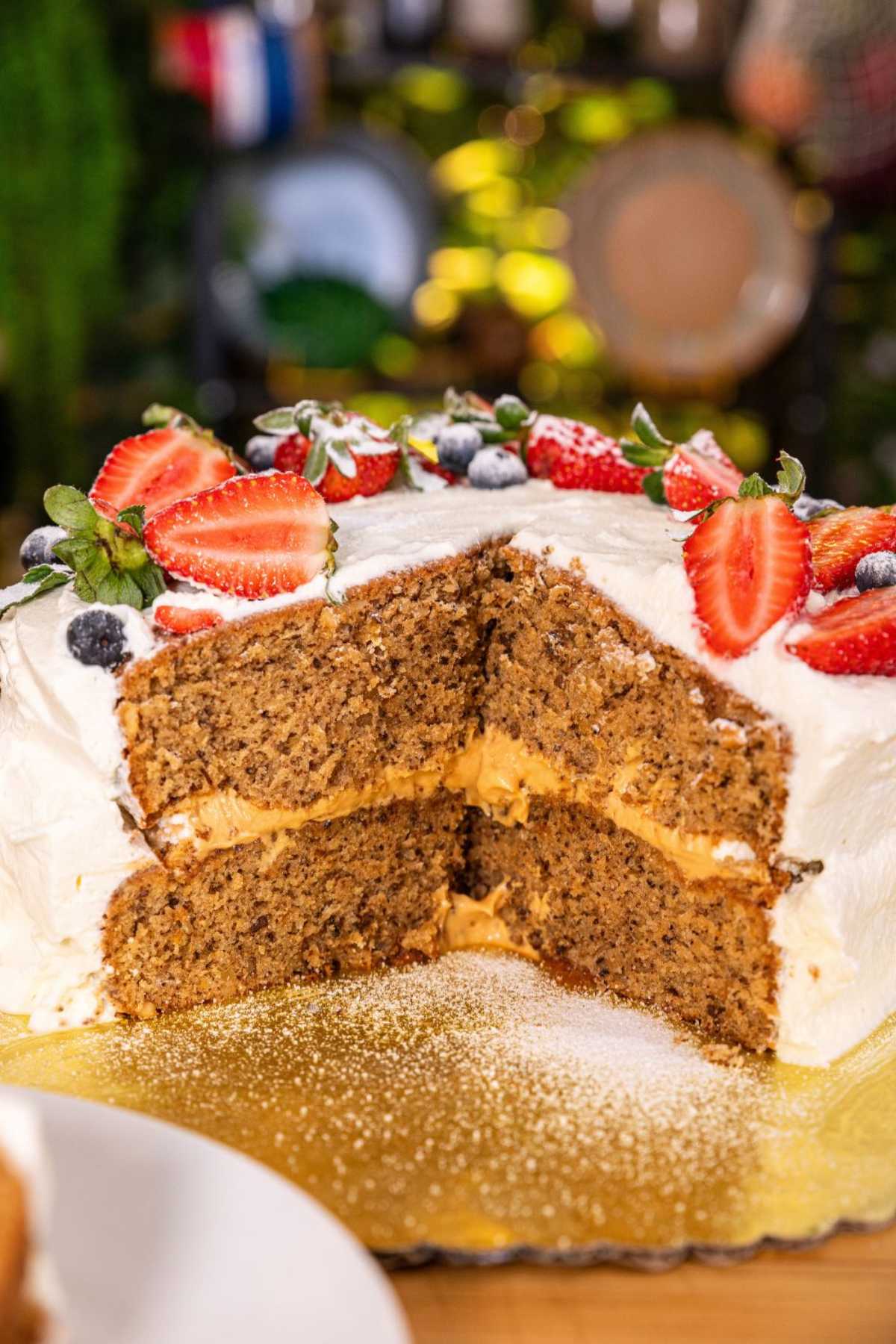 Close-up of homemade Baileys cake