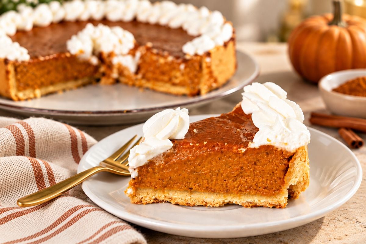 Classic pumpkin pie with a buttery pastry crust