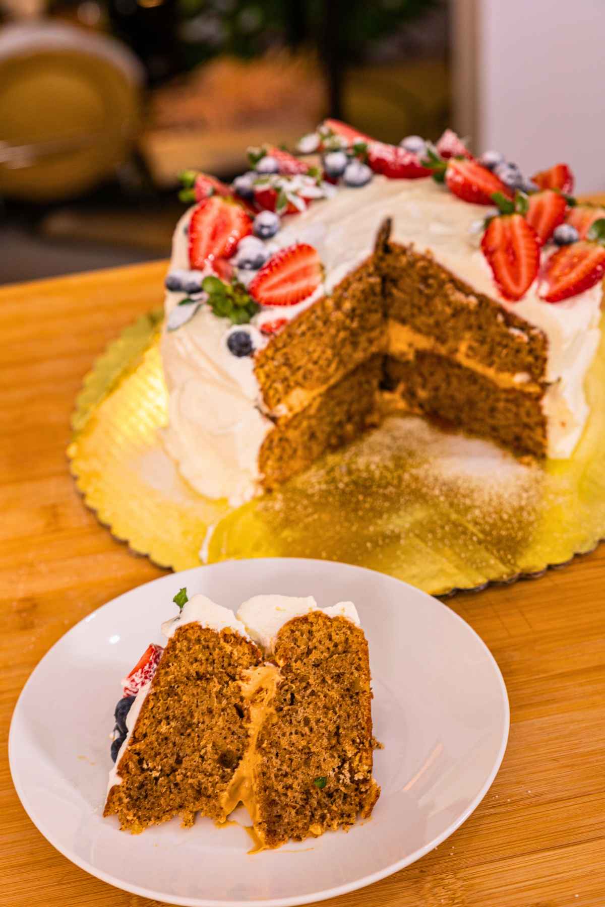 Homemade Baileys cake with dulce de leche cream