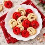 Christmas butter cookies with a golden-brown edge