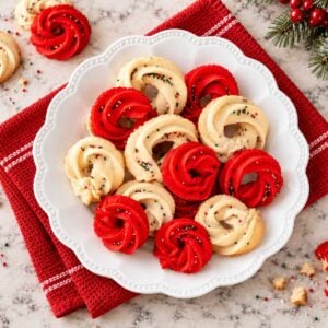 Christmas butter cookies with a golden-brown edge