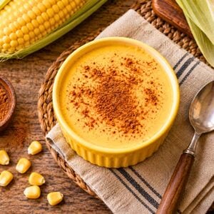 Easy Dominican corn pudding served for dessert