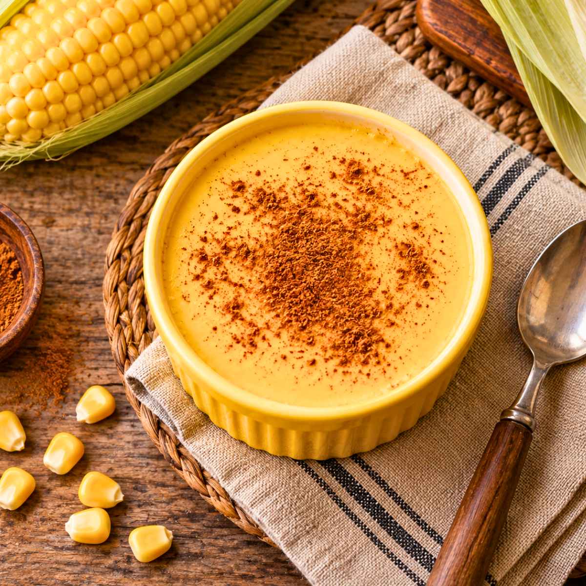 Easy Dominican corn pudding served for dessert